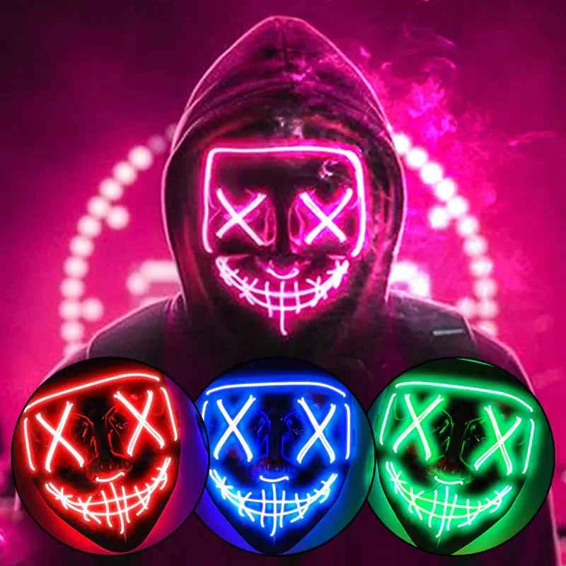 LED Neon Halloween Mask for Cosplay Costume - Winima