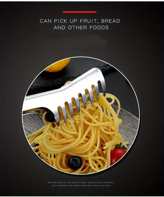 Stainless Steel Noodle Tongs - 9in Durable Cooking Utensils for Perfect Pasta - Winima