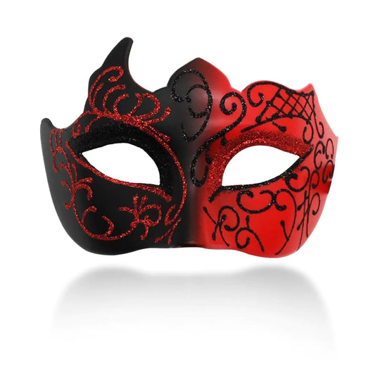 Masquerade Mask for Women Venetian Halloween Mask for Costume Party Prom Ball (Luxury Red) - Winima